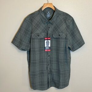 NWT Gerry Olive Green Button Down Short Sleeve Shirt